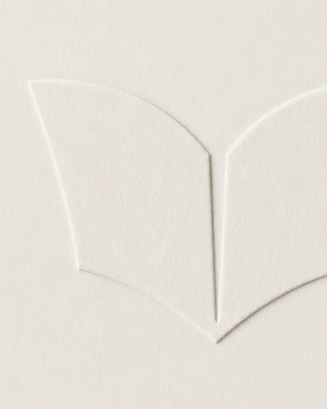 Geprägtes Papier mit dem Umriss eines aufgeschlagenen Buches