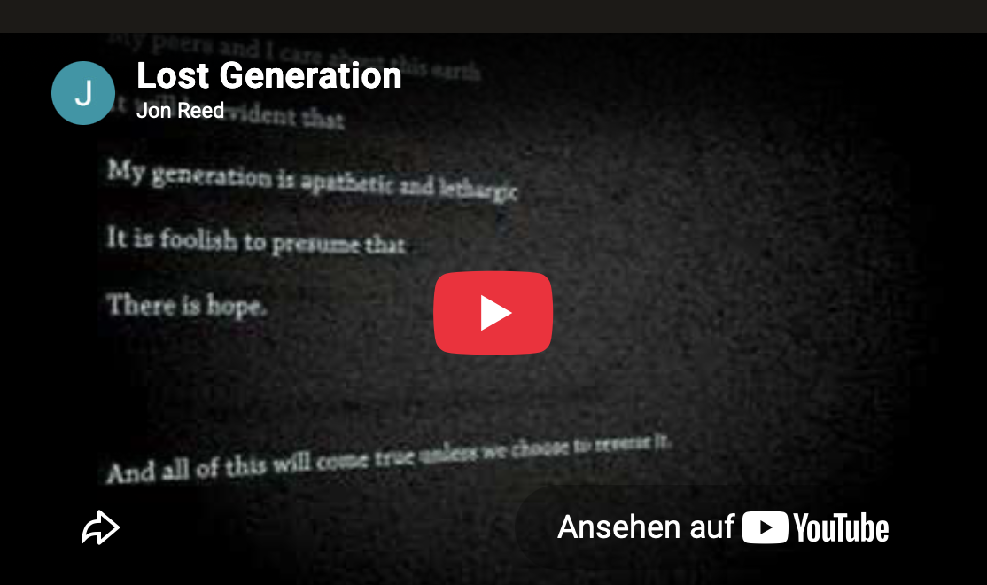 Standbild aus dem Video Lost Generation von Jonathan Reed